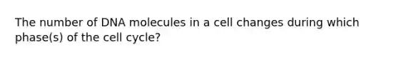 The number of DNA molecules in a cell changes during which phase(s) of the cell cycle?