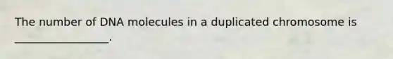 The number of DNA molecules in a duplicated chromosome is _________________.