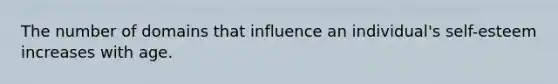 The number of domains that influence an individual's self-esteem increases with age.