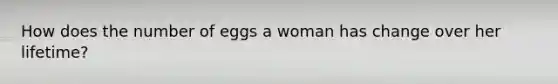 How does the number of eggs a woman has change over her lifetime?