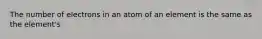 The number of electrons in an atom of an element is the same as the element's