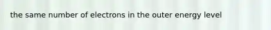 the same number of electrons in the outer energy level