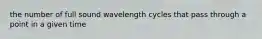 the number of full sound wavelength cycles that pass through a point in a given time