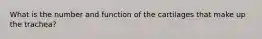 What is the number and function of the cartilages that make up the trachea?