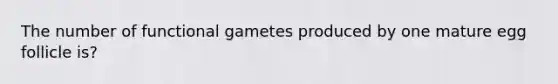 The number of functional gametes produced by one mature egg follicle is?