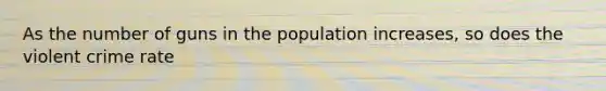 As the number of guns in the population increases, so does the violent crime rate