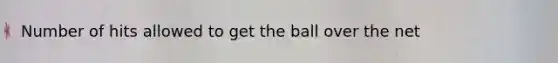 Number of hits allowed to get the ball over the net