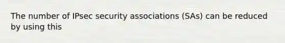 The number of IPsec security associations (SAs) can be reduced by using this