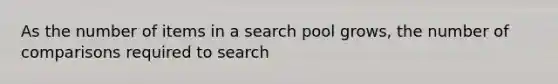 As the number of items in a search pool grows, the number of comparisons required to search