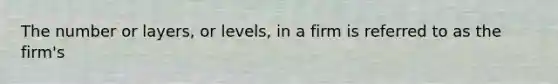 The number or layers, or levels, in a firm is referred to as the firm's