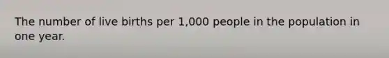 The number of live births per 1,000 people in the population in one year.