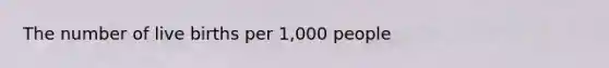 The number of live births per 1,000 people