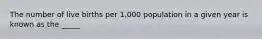 The number of live births per 1,000 population in a given year is known as the _____