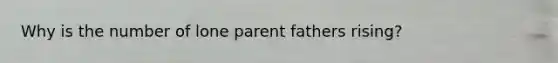 Why is the number of lone parent fathers rising?