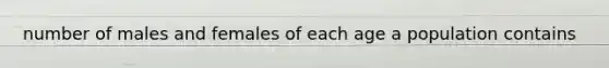 number of males and females of each age a population contains