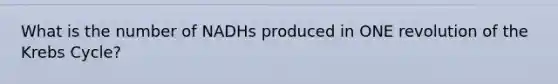 What is the number of NADHs produced in ONE revolution of the Krebs Cycle?