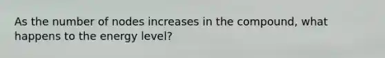 As the number of nodes increases in the compound, what happens to the energy level?