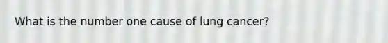 What is the number one cause of lung cancer?