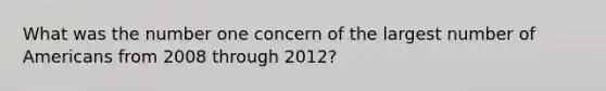 What was the number one concern of the largest number of Americans from 2008 through 2012?