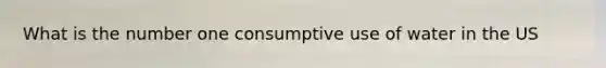 What is the number one consumptive use of water in the US