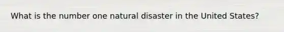 What is the number one natural disaster in the United States?