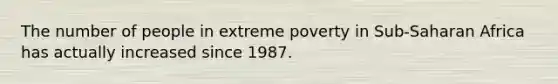 The number of people in extreme poverty in Sub-Saharan Africa has actually increased since 1987.