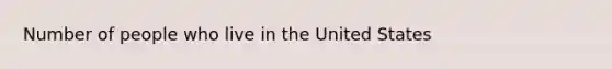 Number of people who live in the United States