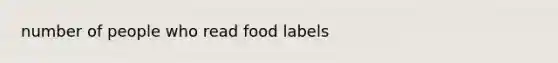 number of people who read food labels