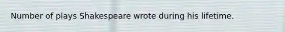 Number of plays Shakespeare wrote during his lifetime.