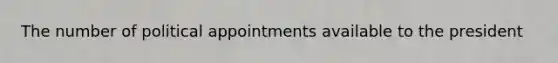 The number of political appointments available to the president