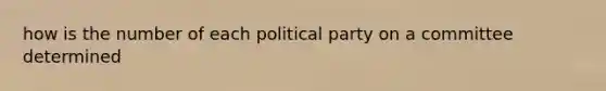 how is the number of each political party on a committee determined