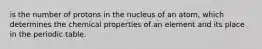 is the number of protons in the nucleus of an atom, which determines the chemical properties of an element and its place in the periodic table.