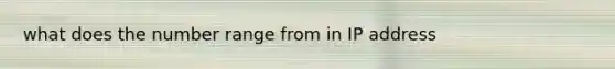 what does the number range from in IP address