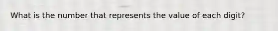 What is the number that represents the value of each digit?