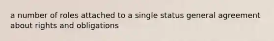 a number of roles attached to a single status general agreement about rights and obligations