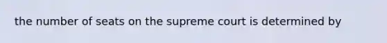 the number of seats on the supreme court is determined by