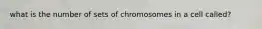 what is the number of sets of chromosomes in a cell called?