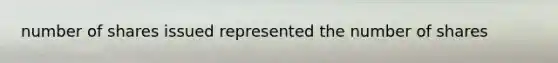 number of shares issued represented the number of shares