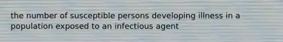 the number of susceptible persons developing illness in a population exposed to an infectious agent