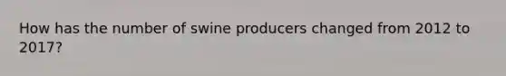 How has the number of swine producers changed from 2012 to 2017?