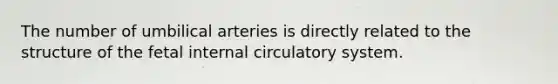 The number of umbilical arteries is directly related to the structure of the fetal internal circulatory system.