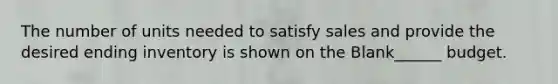 The number of units needed to satisfy sales and provide the desired ending inventory is shown on the Blank______ budget.