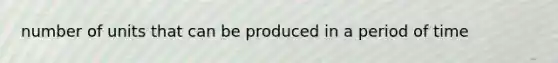 number of units that can be produced in a period of time