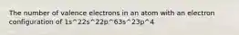 The number of valence electrons in an atom with an electron configuration of 1s^22s^22p^63s^23p^4