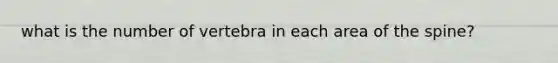 what is the number of vertebra in each area of the spine?