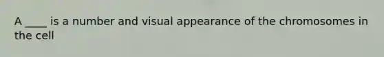 A ____ is a number and visual appearance of the chromosomes in the cell