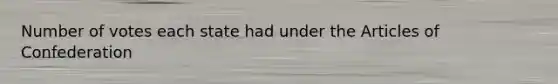 Number of votes each state had under the Articles of Confederation