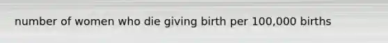 number of women who die giving birth per 100,000 births