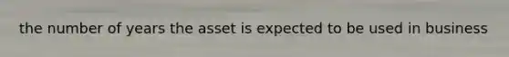 the number of years the asset is expected to be used in business