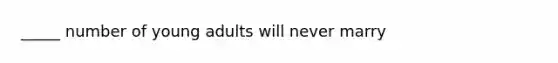 _____ number of young adults will never marry